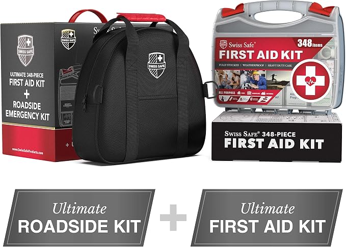 Swiss Safe 2-in-1 Car Emergency Kit | 12-FT Heavy-Duty Jumper Cables & - Image 2