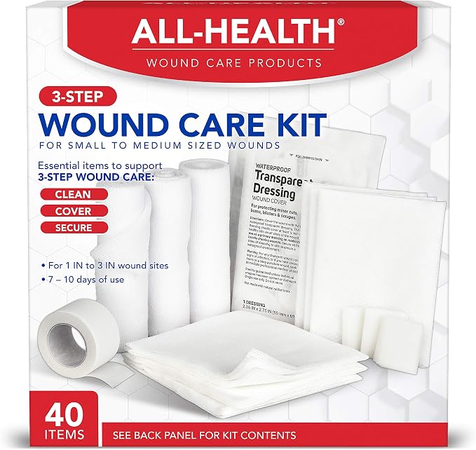 All Health Wound Care Kit & First Aid Supplies, 40 Piece | by All-Health