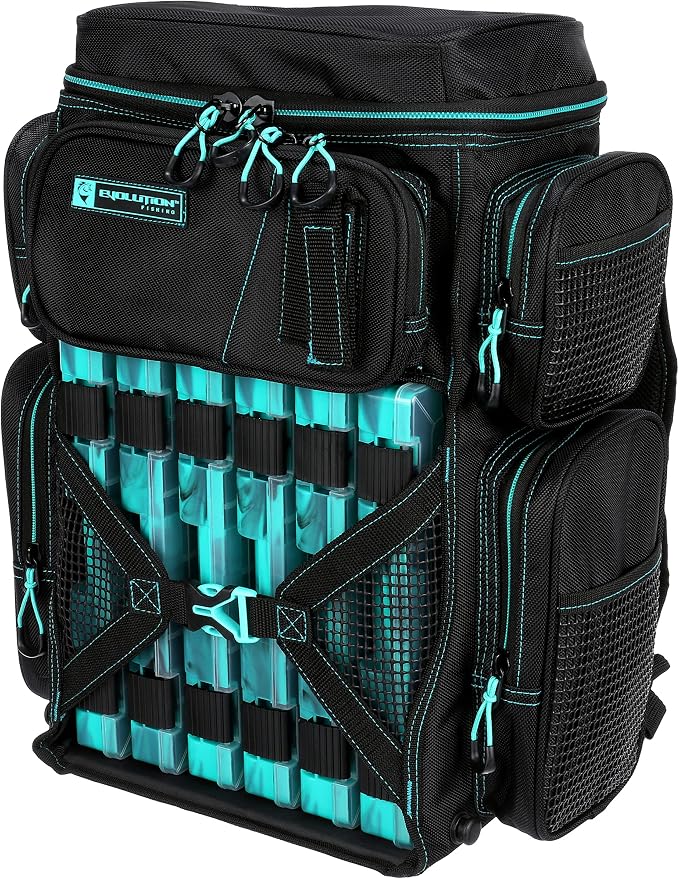 Evolution Fishing Drift Series Tackle Backpack, Outdoor Rucksack w/ 6 Fishing by EvolutionOutdoor