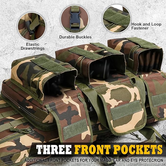 DULCE DOM 36 42 48 Inch Double Rifle Case, Tactical Soft Padded Backpack - Image 4