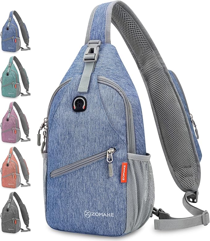 ZOMAKE Sling Bag, Small Crossbody Sling Backpack, Water Resistant Shoulder - Image 2