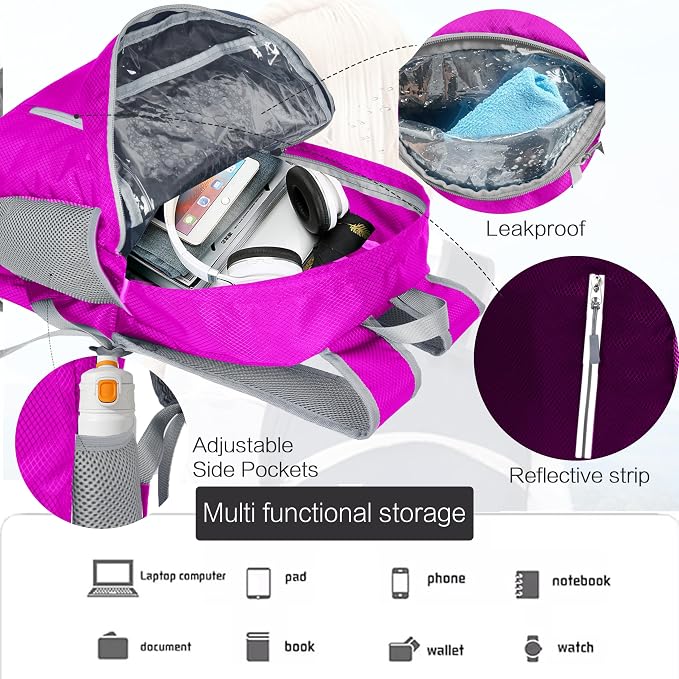 Waterproof Foldable Backpack Dry Storage Lightweight Daypack 35L Outdoor - Image 4