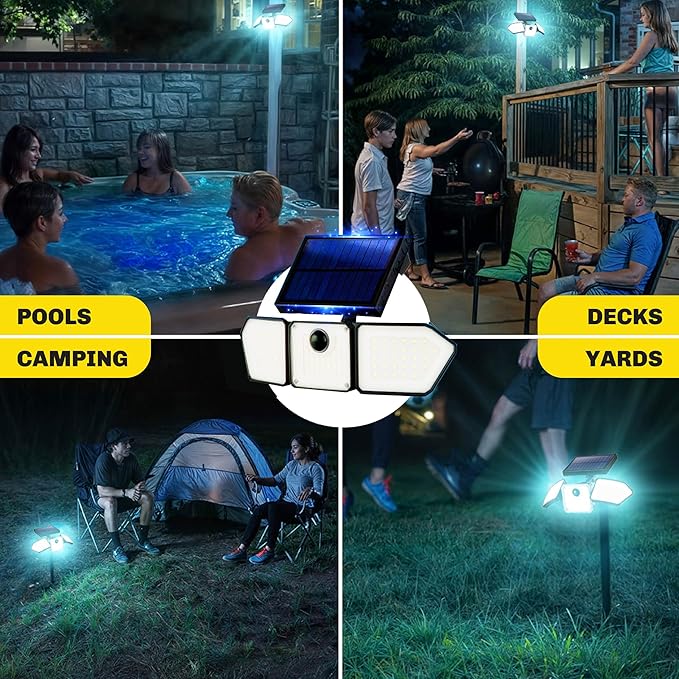 Bionic Flood Light 2 Pk Solar Lights Outdoor Waterproof, Ultra Bright 89 LEDs - Image 6