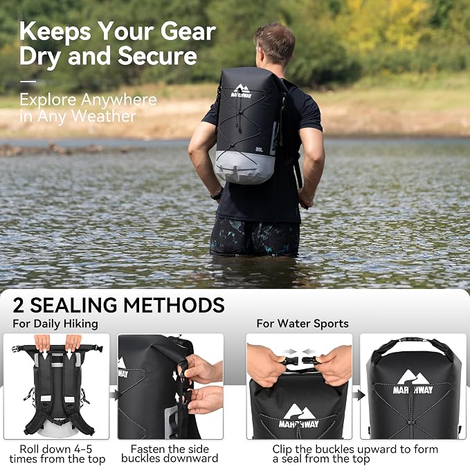 MARCHWAY Floating Roll Top Dry Bag, Flexible Lightweight TPU Waterproof - Image 3