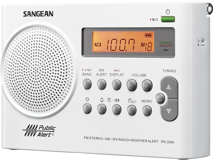 Sangean PR-D9W Portable AM/FM/NOAA Alert Radio by SANGEAN