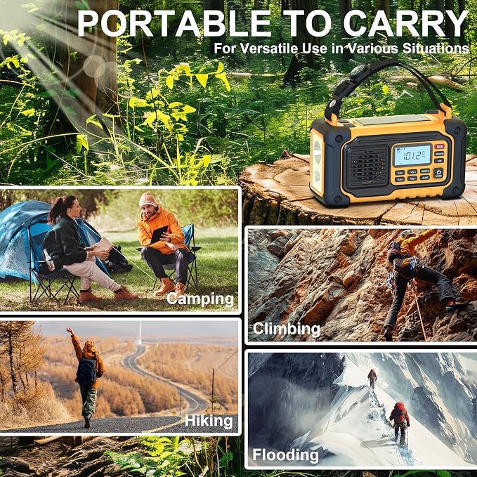 Emergency Weather Radio, AM/FM/SW/NOAA Hand Crank Radio - Image 9