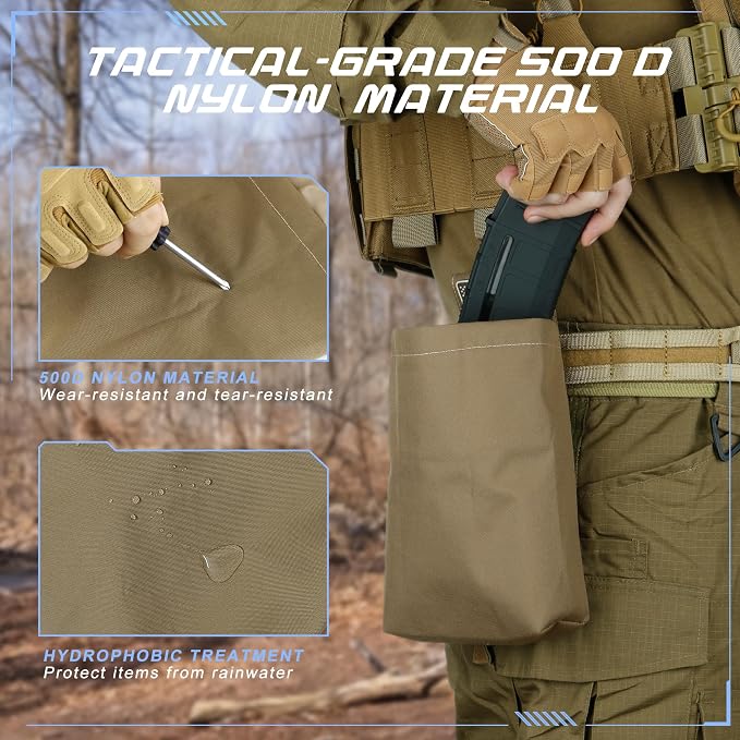 Tactical Dump Pouch for Battle Belt & MOLLE Systems | Foldable Mag Pouch - Image 2