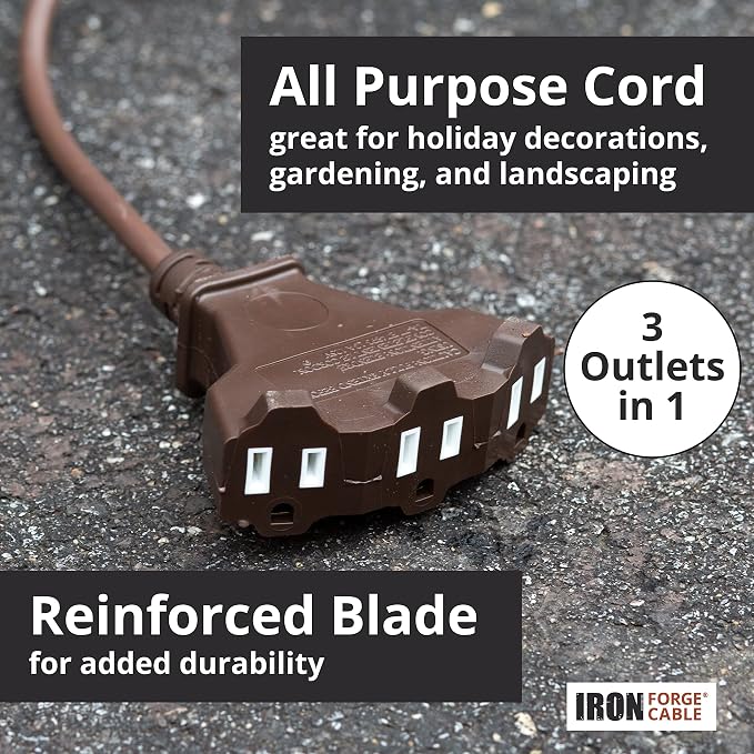Iron Forge Cable 10ft Brown Outdoor Extension Cord - Image 5