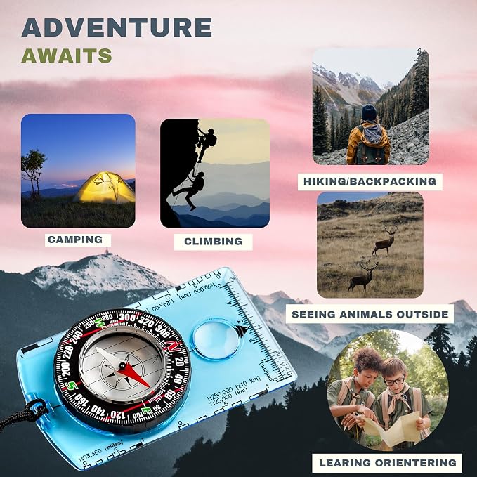 Trekker's Compass Crew Orienteering Compass, Magnetic Navigation Set - Image 4
