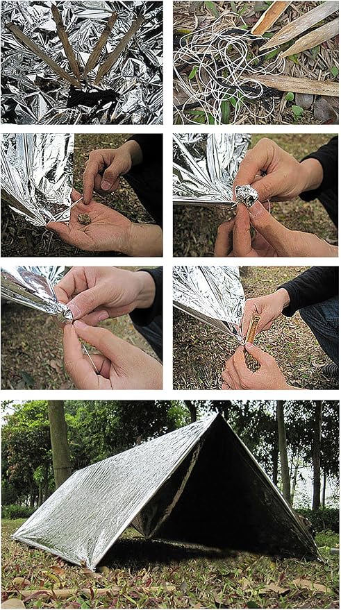 Emergency Foil Blanket, Survival Thermal Mylar Blankets Individually Packaged - Image 7