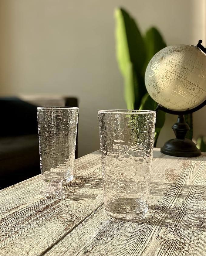 KLIFA- NICE- 20 ounce, Acrylic Highball Drinking Glasses, Stackable Plastic - Image 6