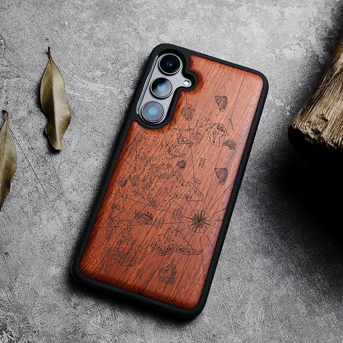 Carveit Wood Case for Galaxy S24 Plus Case Shockproof Protective Cover Unique - Image 4
