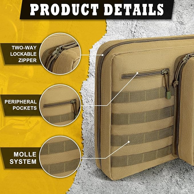DULCE DOM 36 42 48 Inch Double Rifle Case, Tactical Soft Padded Backpack - Image 4