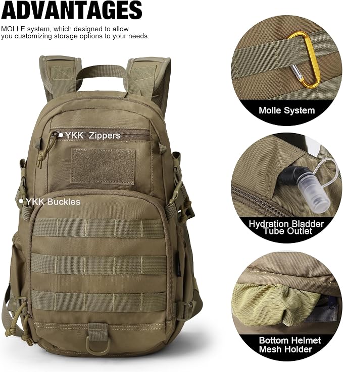 Mardingtop Small Tactical Backpack, Molle Hiking Backpack - Image 3