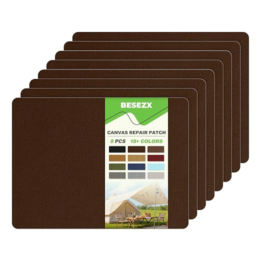 Besezx Canvas Repair Patch, Outdoor Gear Patch, 7.87x5.9 Inches 8PCS, by Besezx