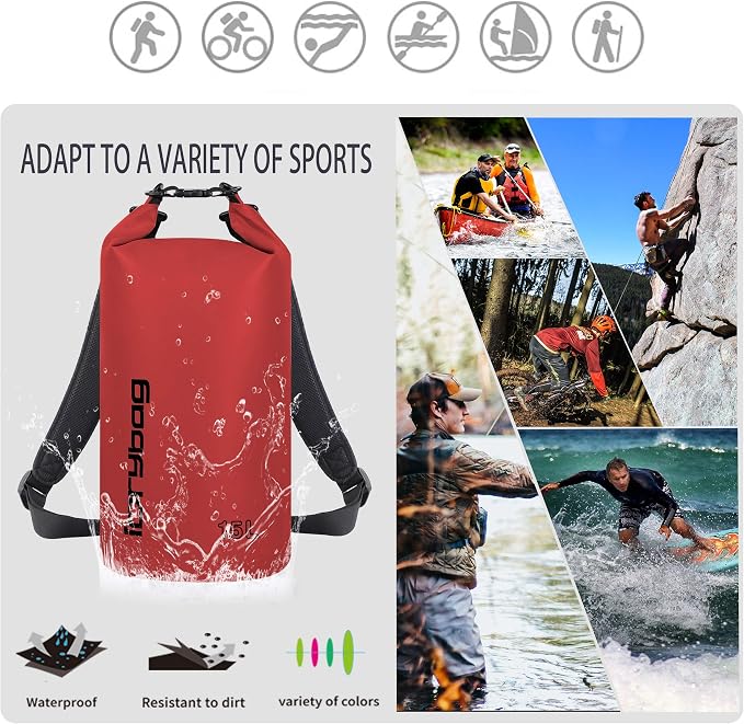 IDRYBAG Dry Bag for Kayaking Waterproof 2L/5L/10L/15L/20L, Small Dry Sack - Image 5