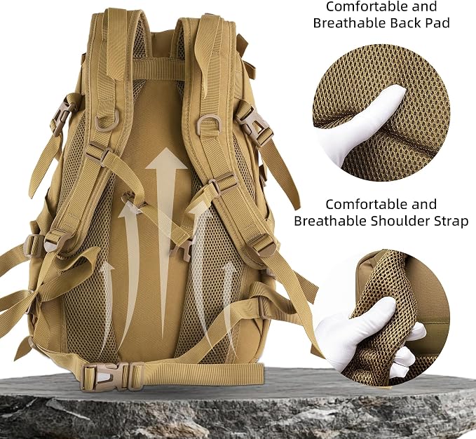 aiGear Tactical Backpack for Men, 25L Military Backpack, 3-Day Bug Out Bag for - Image 4
