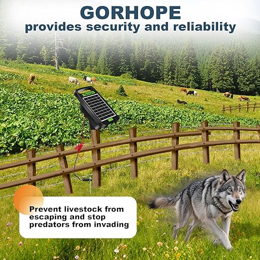 10 Miles Solar Powered Electric Fence Charger, Output 0.18J Electric Fence - Image 6