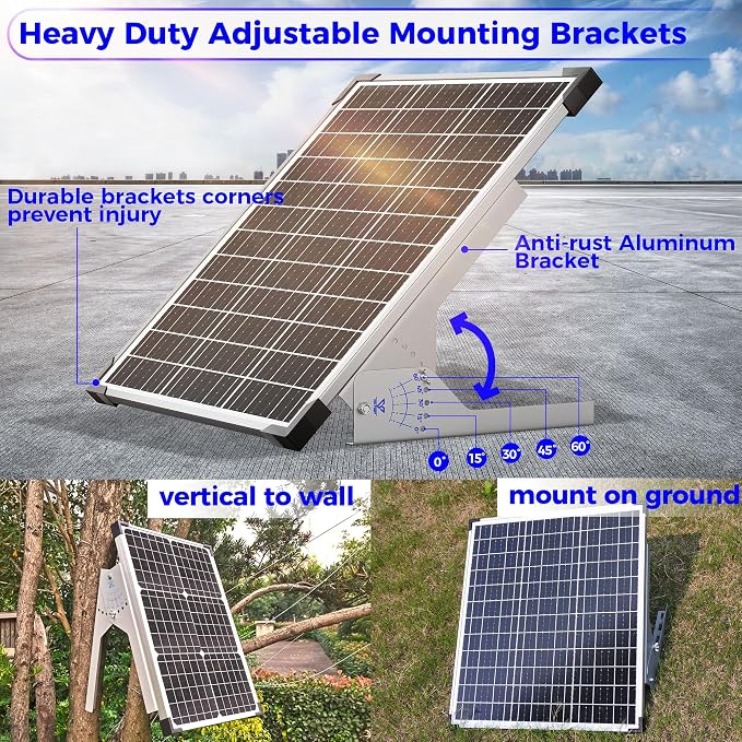 Voltset 50W Solar Panel Kit, 12V Solar Battery Trickle Charger Maintainer + 10A - Image 4