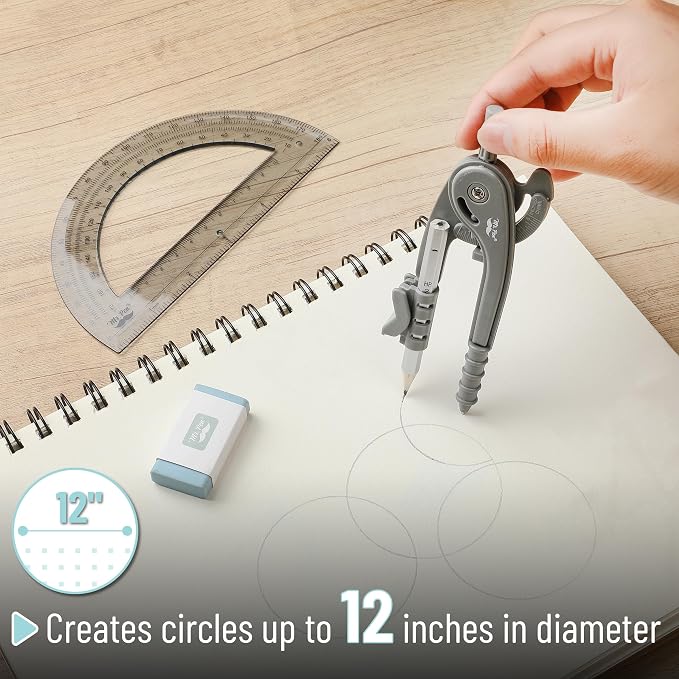 Mr. Pen- Geometry Compass and Protractor Set, 6 Inch Compass, 6 Inch Protractor - Image 3