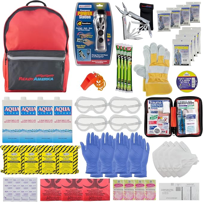Ready America 72 Hour Deluxe Emergency Kit, 4-Person 3-Day Backpack, First Aid - Image 2