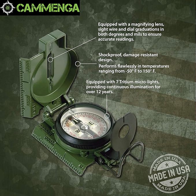 Cammenga Official US Military Tritium Lensatic Compass, Accurate Waterproof - Image 2