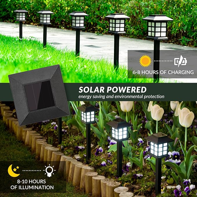 SOLPEX Solar Outdoor Lights, 12 Pack Path Lights, Walkway Light Outdoor - Image 4
