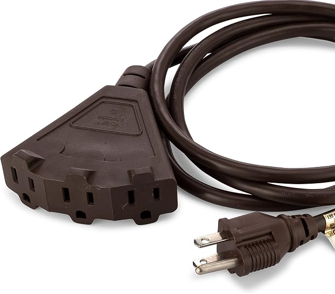 Holiday Lighting Outlet 6-Foot Brown Extension Cord, 3-Prong Indoor & Outdoor - Image 2