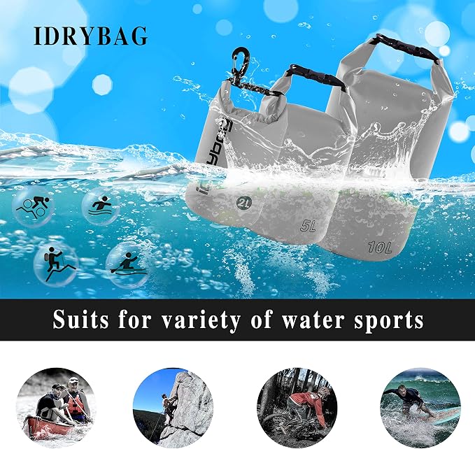 IDRYBAG Dry Bag for Kayaking Waterproof 2L/5L/10L/15L/20L, Small Dry Sack - Image 5