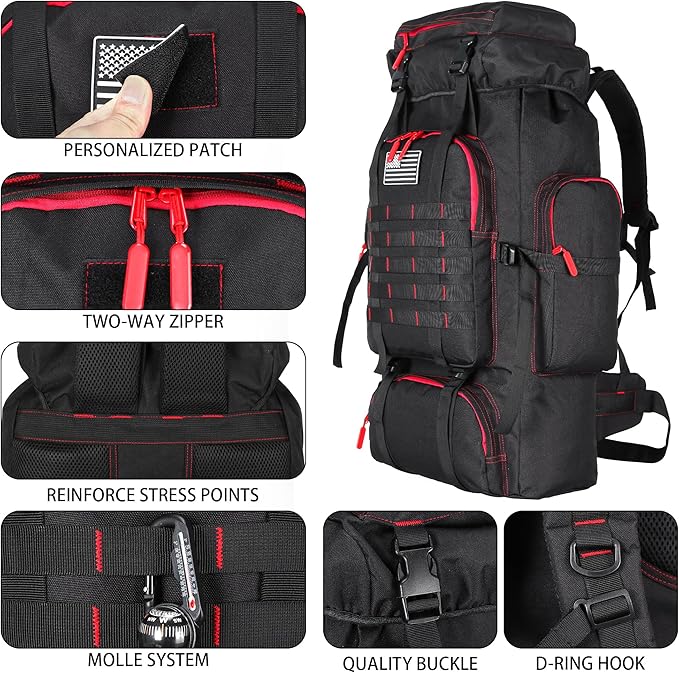 Hiking Backpack for Men 70L/100L Camping Backpack Military Rucksack Molle 3 - Image 6
