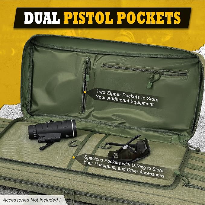 DULCE DOM 36 42 48 Inch Double Rifle Case, Tactical Soft Padded Backpack - Image 3