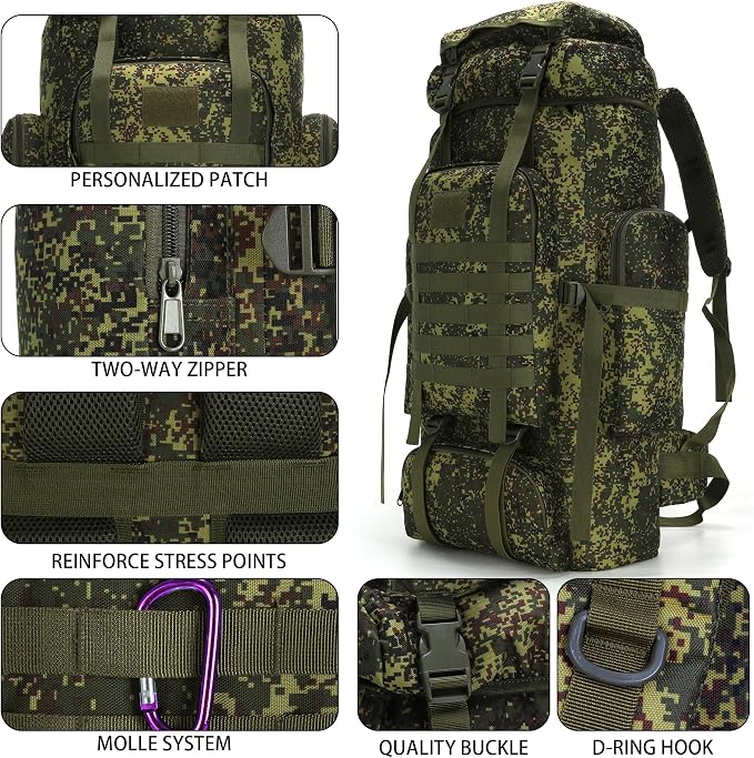 Hiking Backpack for Men 70L/100L Camping Backpack Military Rucksack Molle 3 - Image 6