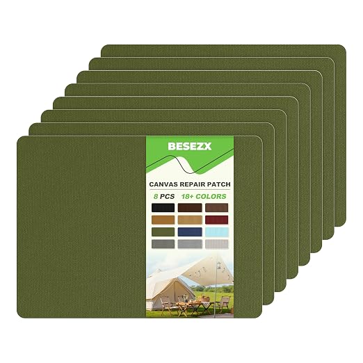 Besezx Canvas Repair Patch, Outdoor Gear Patch, 7.87x5.9 Inches 8PCS, by Besezx