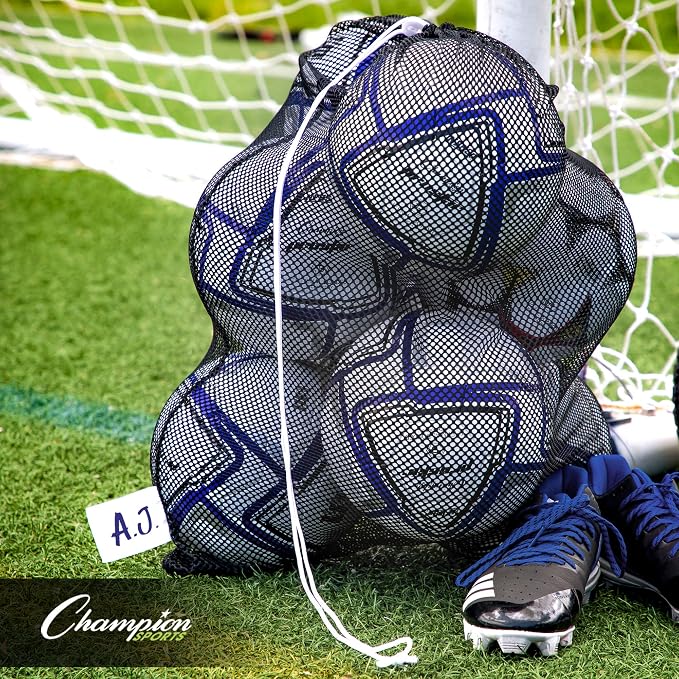 Champion Sports Mesh Equipment Bag – Heavy-Duty Nylon Drawstring Bag - Image 8