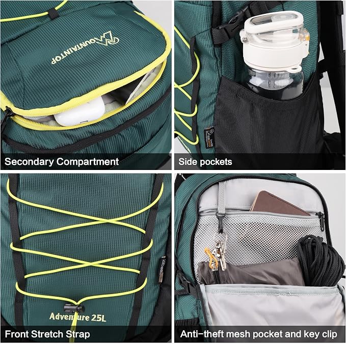 MOUNTAINTOP Hiking Backpack, 25L Camping Backpack, Men Women Hiking Daypack - Image 5