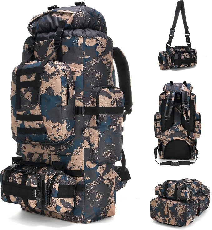 100L Camping Hiking Backpack, Molle military Tactical rucksack backpack by HongXingHai