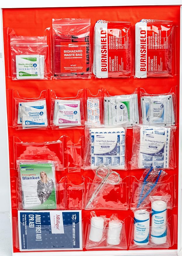 4-Shelf Restaurant Metal 1st Aid Cabinet Class B, Large Capacity First Aid Wall - Image 2