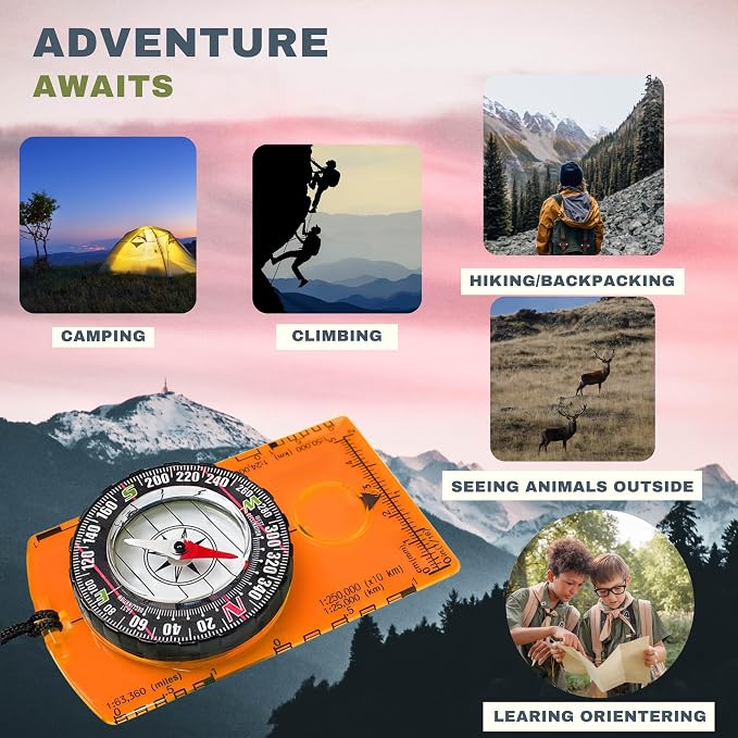 Trekker's Compass Crew Orienteering Compass, Magnetic Navigation Set - Image 4
