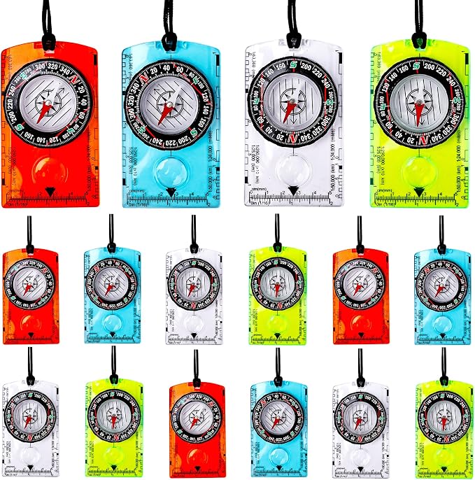 16 Pcs Orienteering Compass Acrylic Hiking Compass by Swakuta