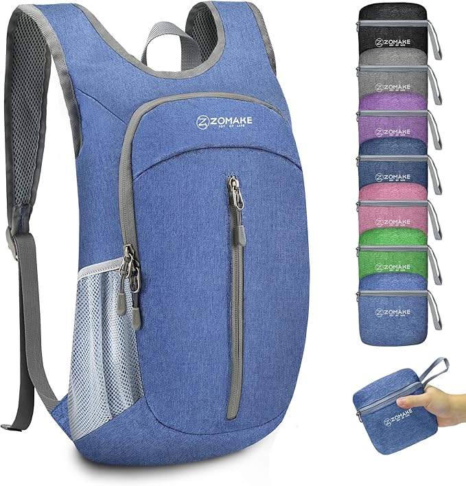ZOMAKE 10L Ultra Lightweight Packable Backpack, Small Daypack Light Foldable by ZOMAKE