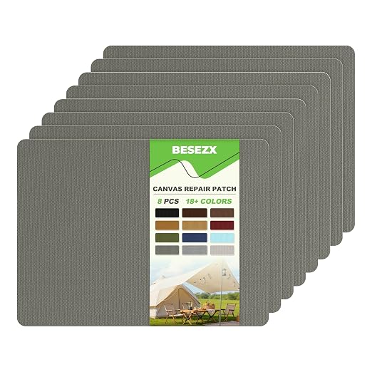 Besezx Canvas Repair Patch, Outdoor Gear Patch, 7.87x5.9 Inches 8PCS, by Besezx