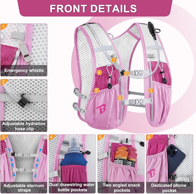 BECOJADDE Running Vest Hydration Backpack - Image 2