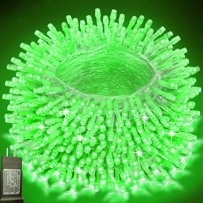 Green String Lights Outdoor Decoration, 66 ft 200 LED Green St. Patrick's Day by Pooqla