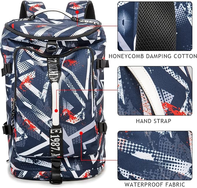 Gym Duffle Bag Waterproof black Laptop Backpack Suitable - Image 3