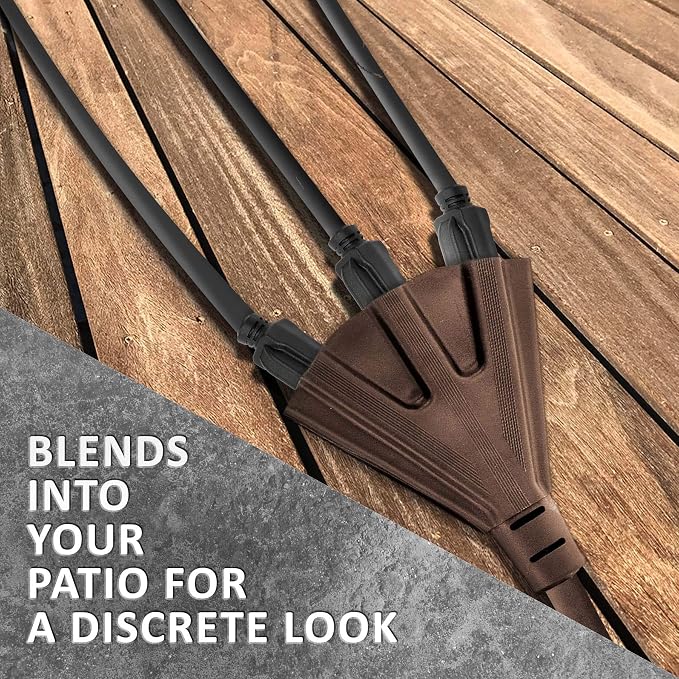 Holiday Lighting Outlet 6-Foot Brown Extension Cord, 3-Prong Indoor & Outdoor - Image 4