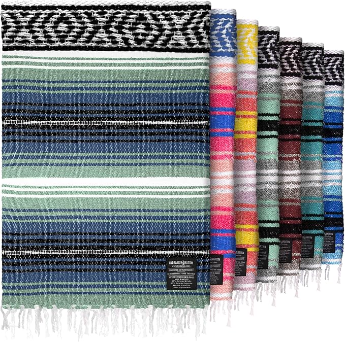Hydration Nation Authentic Large Handwoven Mexican Blanket by ZulayKitchen