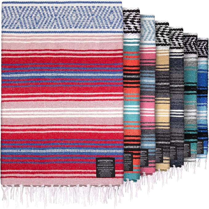 Hydration Nation Authentic Mexican Serape Blanket by ZulayKitchen