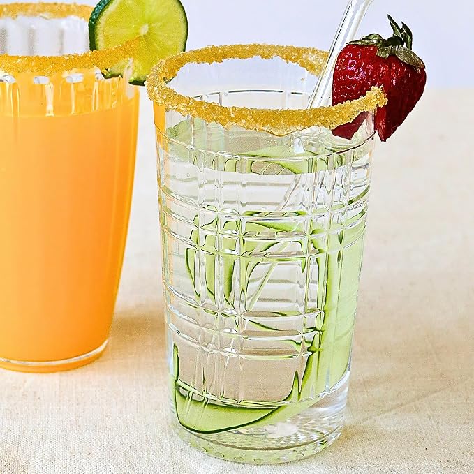 Kate Aspen Clear Plaid Acrylic Glasses Drinkware, Plastic Drinking Glasses Set - Image 7