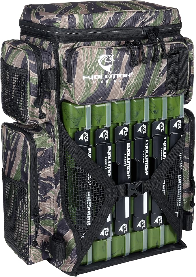 Evolution Fishing Drift Series Tackle Backpack, Outdoor Rucksack w/ 6 Fishing by EvolutionOutdoor