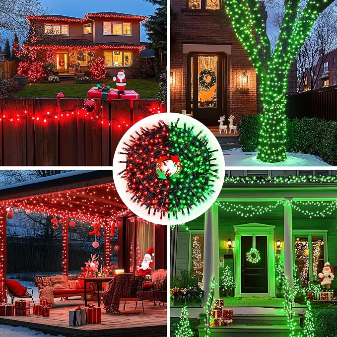 JMEXSUSS 200 LED Christmas Lights Outdoor, 66ft Red and Green String Lights - Image 6